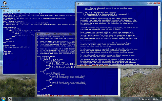 64-bit Hamilton C shell on 64-bit Windows 7