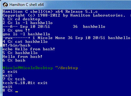 Running Cygwin utilities from Hamilton C shell